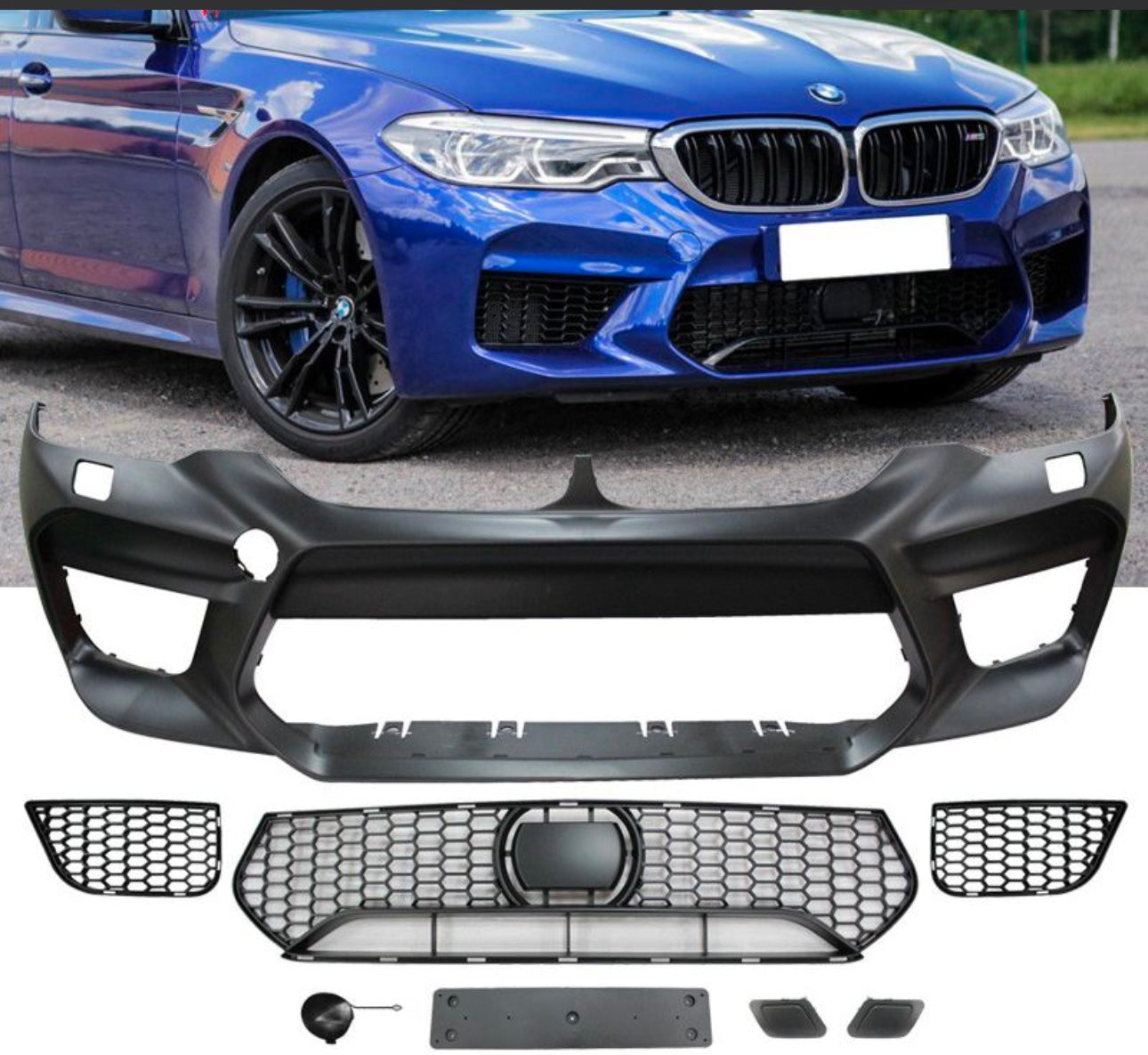 2017-2019 BMW 5-Series G30 Sedan M5 Style Front Bumper Cover Conversion WITH PAINT & INSTALLATION