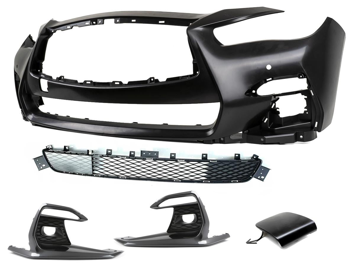 OEM Q50 Sport Front Bumper Conversion Kit - '18+ Style (Without Main Grill) WITH PAINT & INSTALLATION
